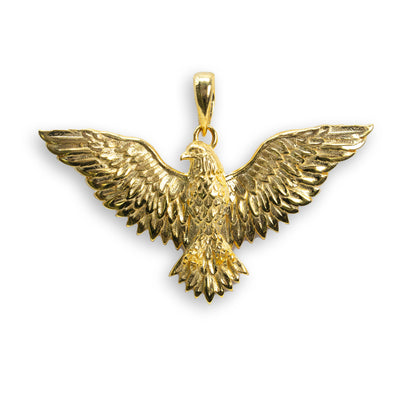 Eagle Pendant - 14k Solid Gold| GOLDZENN-Full detail of the pendant.