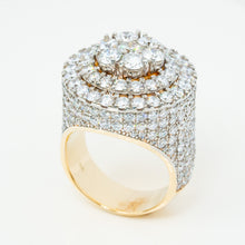  Iced-Out 8.96 CT Lab Diamond Cluster Ring - 14k Yellow Gold