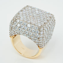  Iced-Out Square Cluster Ring | 13.1 CT Lab Diamond 14k Gold