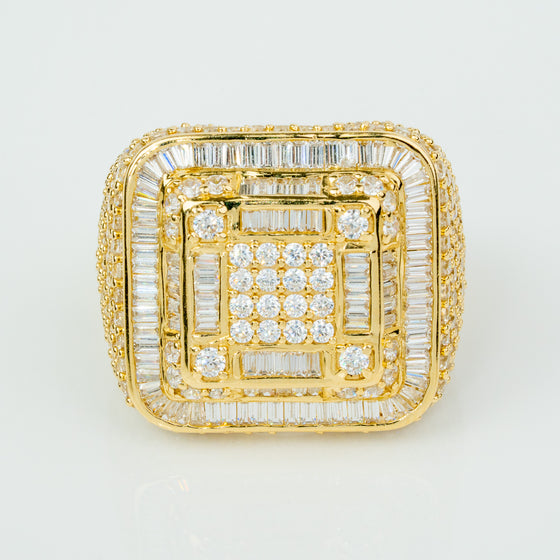 Square CZ Gold Ring - 10k Solid Gold