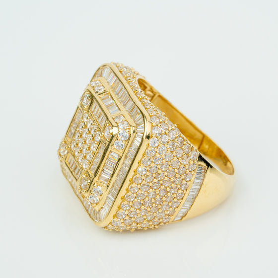 Square CZ Gold Ring - 10k Solid Gold