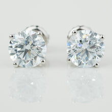  14k Classic Round Lab Diamond Four Prong Stud Earrings (F/G VS+)