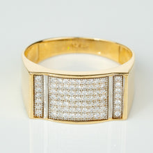  Square Gold ring 14k Gold With CZ stones