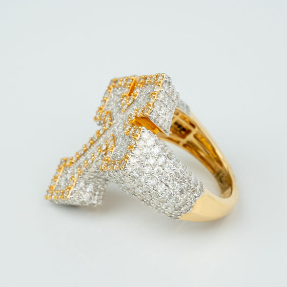 4.12 CTW Cross Cluster Diamond Ring – 14K Gold