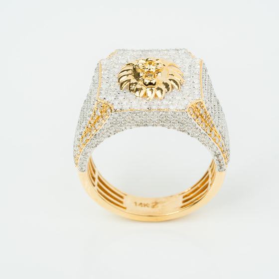 2.43 CTW Cluster Lion Diamond Ring – 14k Gold