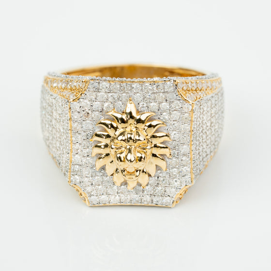 2.43 CTW Cluster Lion Diamond Ring – 14k Gold