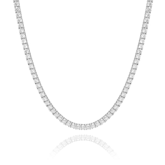 Lab Grown Diamonds Tennis Chain - 5.89 CT 2mm 16" Solid 14k  White Gold -  READY TO SHIP