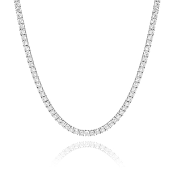 Lab Grown Diamonds Tennis Chain 4.6 CT 2mm 16" Solid 14k  White Gold -  READY TO SHIP