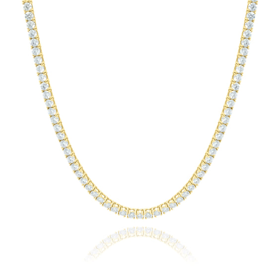Lab Grown Diamonds Tennis Chain 5.89 CT 2mm 16" Solid 14k  Yellow Gold -  READY TO SHIP