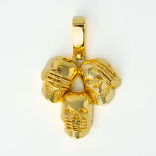  Hear No Evil, See No Evil, Speak No Evil Solid 14k Gold PendantPendants