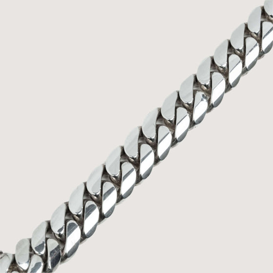 alt=" Shop the Silver Cuban Link Bracelet - Ready to Ship. Handmade in 950 silver with a traditional box lock. Timeless, elegant, and ready to wear. "