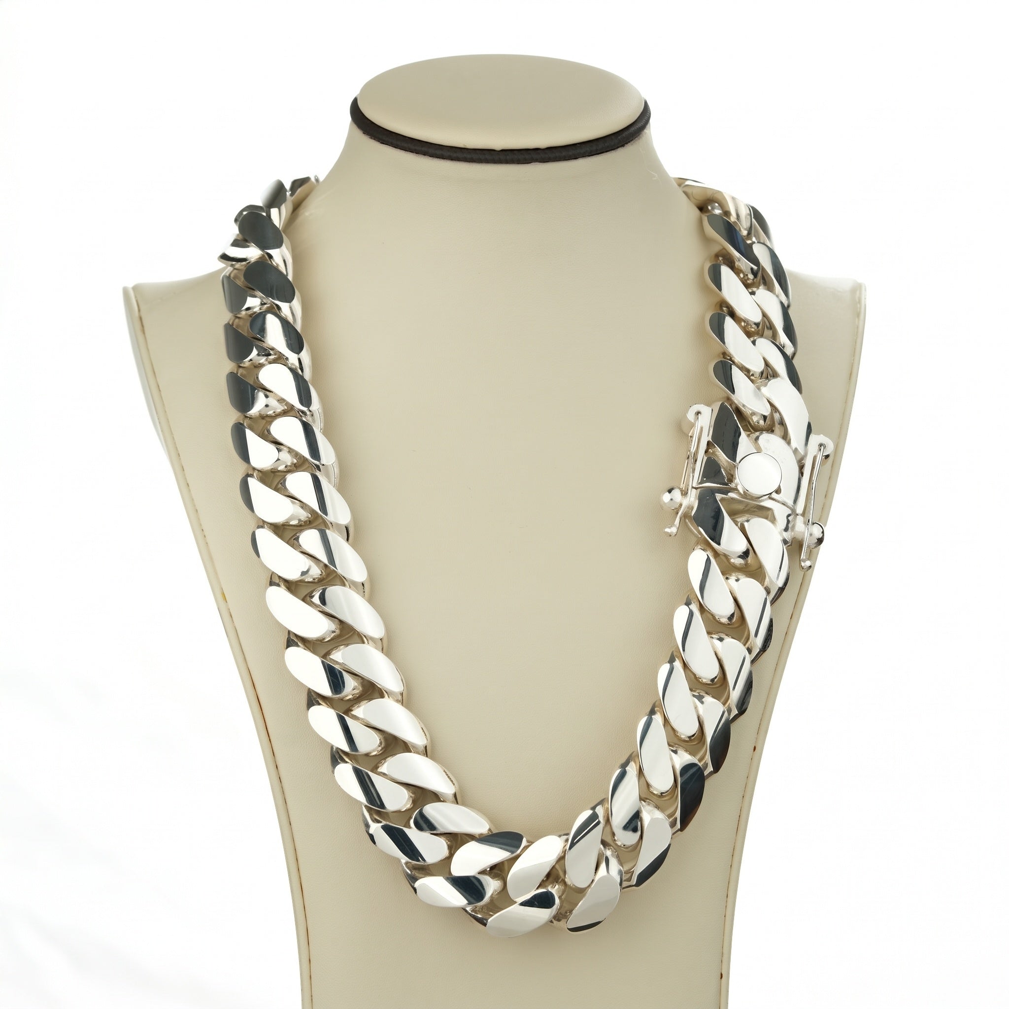 28mm 950 silver handmade Cuban link chain with box lock