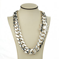 28mm 950 silver handmade Cuban link chain with box lock