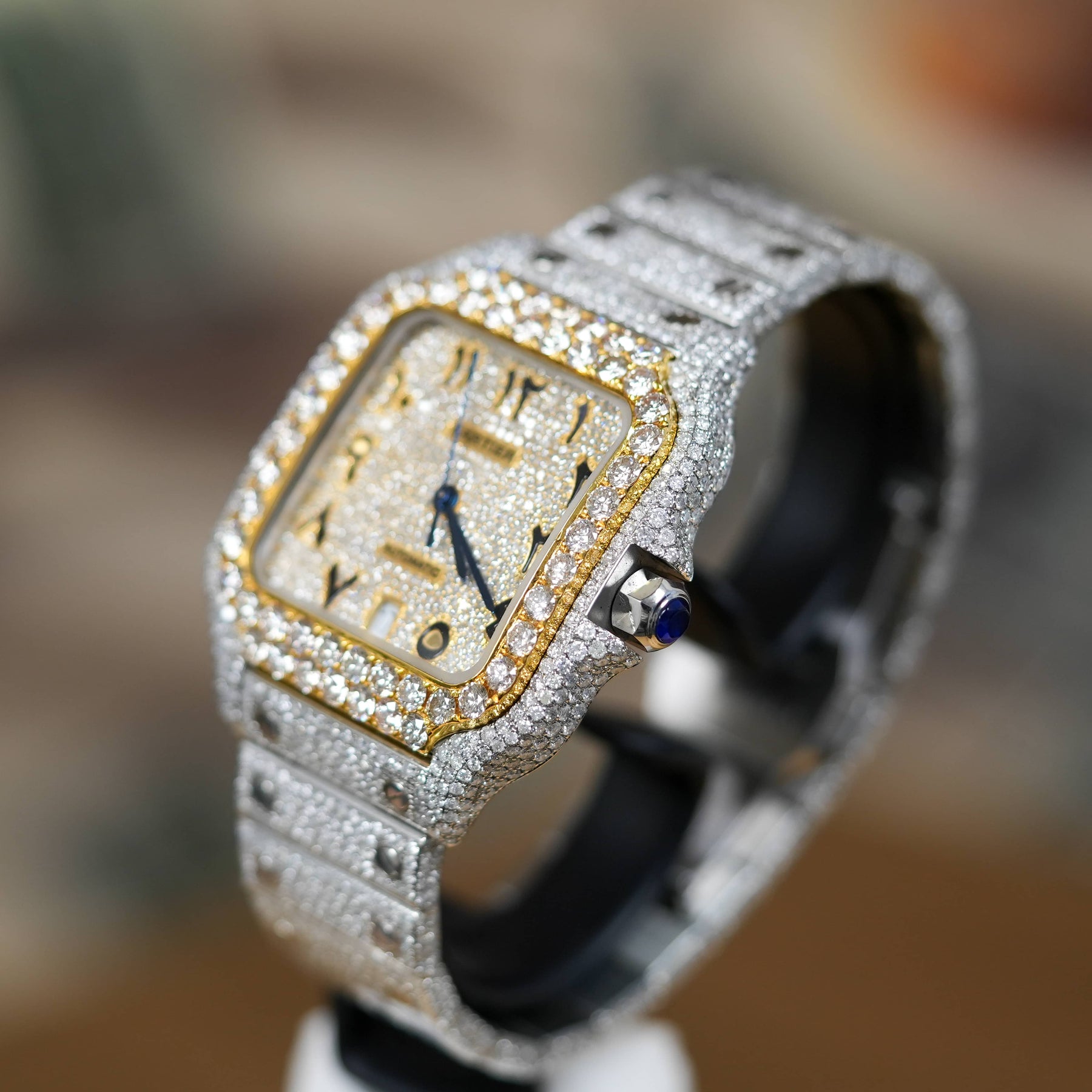 Cartier Santos Automatic 40mm Arabic Iced Out