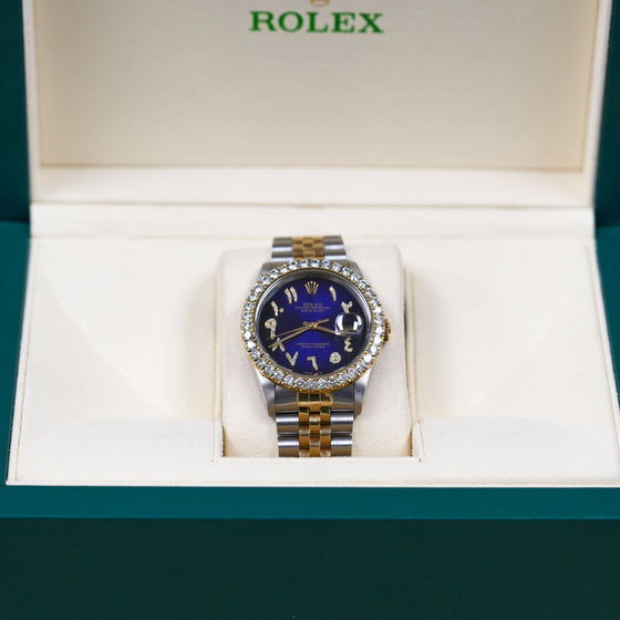 Rolex Datejust 36mm - 16233 - Arabic Blue Dial Jubilee Band