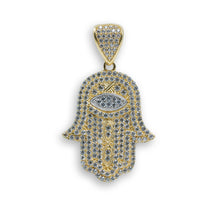  Hamsa Pendant 10k Gold| GOLDZENN- Showing the pendant's full detail.