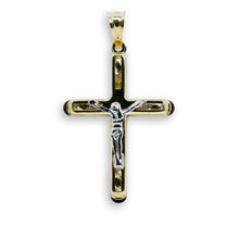  Jesus in Cross CZ Pendant - 10k Solid Gold| GOLDZENN-Showing the pendant's full detail.