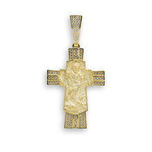  St. Michael Archangel Cross CZ Pendant - 10k Gold
