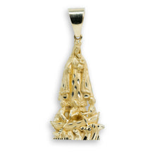  Lady of Charity Small Pendant in Yellow Gold| GOLDZENN- Full detail of the pendant.