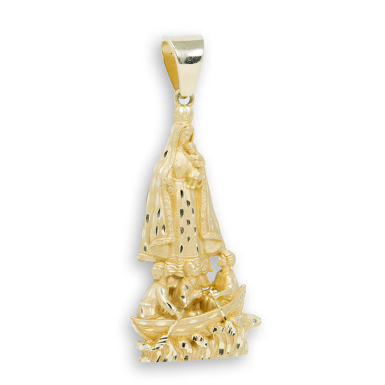 Lady of Charity Large Pendant – Yellow Gold | Men’s Religious Pendant