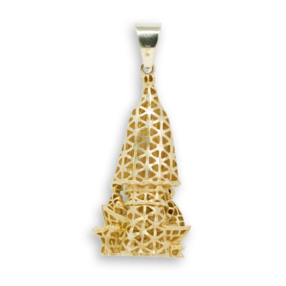 Lady of Charity Large Pendant – Yellow Gold | Men’s Religious Pendant