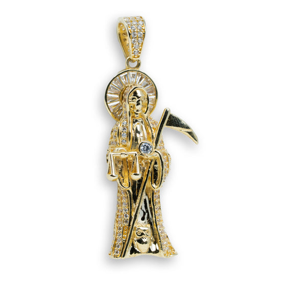 Grim Reaper Pendant in 10k Gold | CZ Sparkle