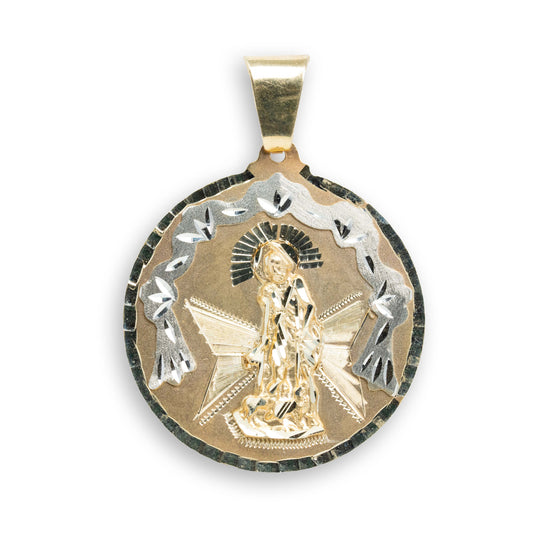 St. Lazarus Round Ornamental Pendant – 10k Solid Gold Men's Pendant