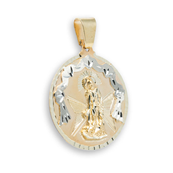 St. Lazarus Round Ornamental Pendant – 10k Solid Gold Men's Pendant