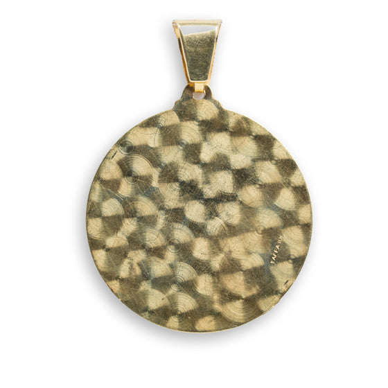 St. Lazarus Round Ornamental Pendant - 10k Solid Gold