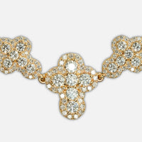 A close-up of the Diamond Chain - Cross Shaped 10K 22" necklace, showcasing its cross-shaped pendant adorned with sparkling lab-grown diamonds, set against a plain white background.