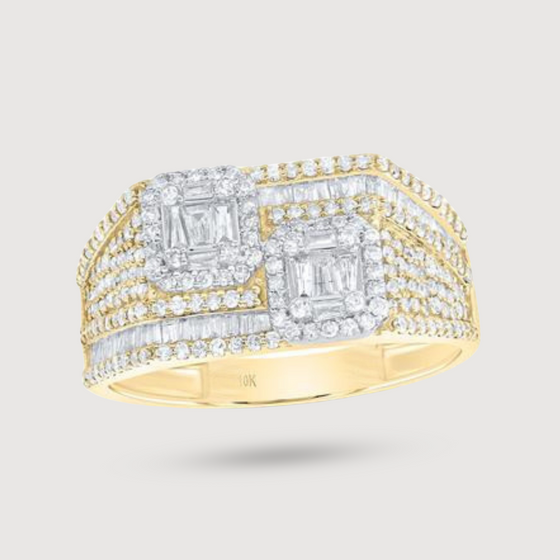 Diamond 1ctw Statement Ring - 10k Yellow Gold