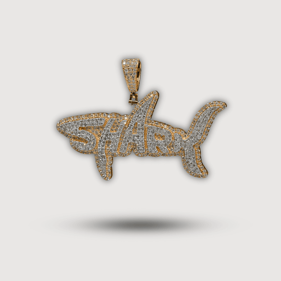 1.45 CTW Shark Diamond Pendant – 14K GoldMake a statement with our 1.45 CTW Shark Diamond Pendant, crafted in 14K gold and encrusted with stunning diamonds. Perfect for bold, luxury lovers.