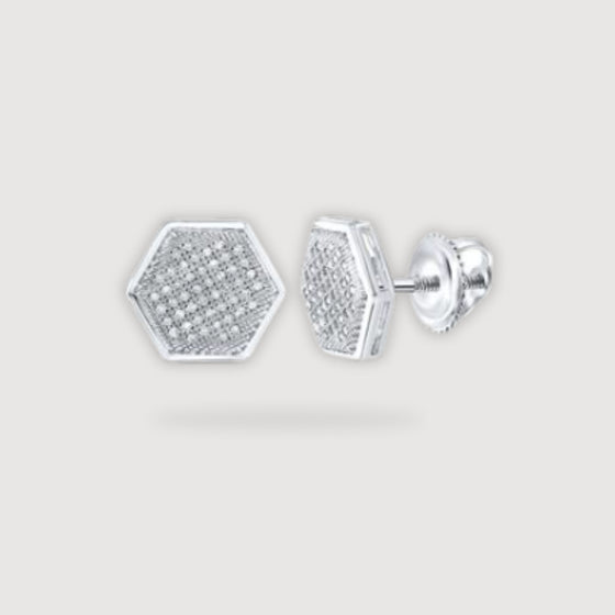 1/4CTW Fashion Diamond Micro-Pave Stud Earrings - 10K White Gold