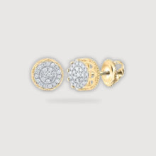  1/2CTW Round Diamond Cluster Stud Earrings - 10K Yellow Gold