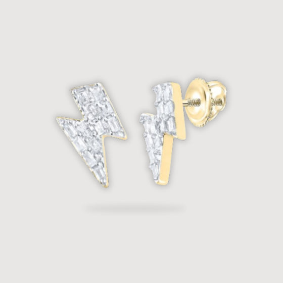 1/8CTW Diamond P1 Gift Baguette Earrings - 10K Yellow Gold