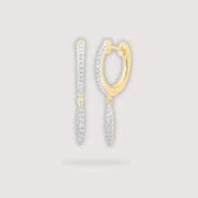  1/6CTW Round Diamond Drop Dangle Stud Earrings - 10K Yellow Gold