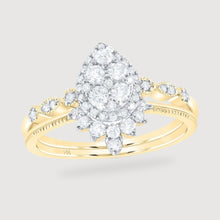  1/2CTW Diamond Fashion Pear  Bridal Wedding Engagement Ring Set- 14K Gold