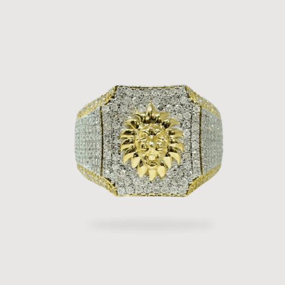 2.43 CTW Cluster Lion Diamond Ring – 14k Gold