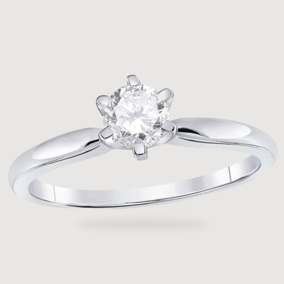 0.54CTW Bridal Ring in Round Diamond Solitaire Premium - 14k Gold