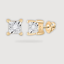  1/20CTW Round Diamond Stud Earrings - 10K Yellow Gold