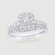  1.0CTW Princess Diamond Bridal Wedding Ring Set - 14k Gold