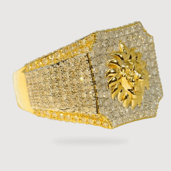 2.43 CTW Cluster Lion Diamond Ring – 14k Gold