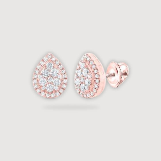 1/2CTW Diamond Fashion  Pear Earrings - 14K Rose Gold