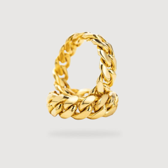 8mm - Miami Cuban Link Ring - Solid Gold