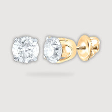  1/2CTW Unisex Round Diamond Solitaire Stud Earrings - 14k White Gold