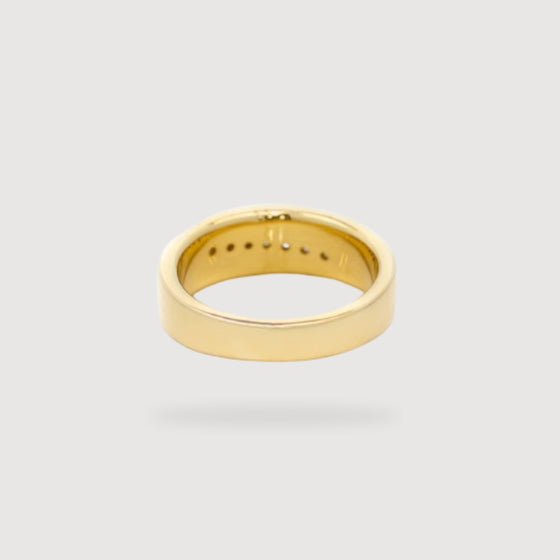 Multi-Stone Diamond Wedding Ring - 14k Yellow Gold