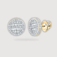  3/4CTW Baguette Diamond Circle Earrings - 10K Gold