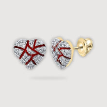  1/2CTW Round Diamond Broken Heart Cluster Stud Earrings - 10K Yellow Gold