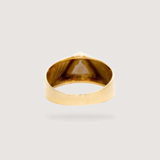 All Seeing Eye Ring in Solid GoldAll Seeing Eye ring in solid gold. Intricate design with a polished finish. Perfect for fans of gold rings, mens rings, and meaningful solid gold rings.