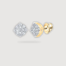  1/3CTW Round Diamond Cluster Stud Earrings - 10K Yellow Gold